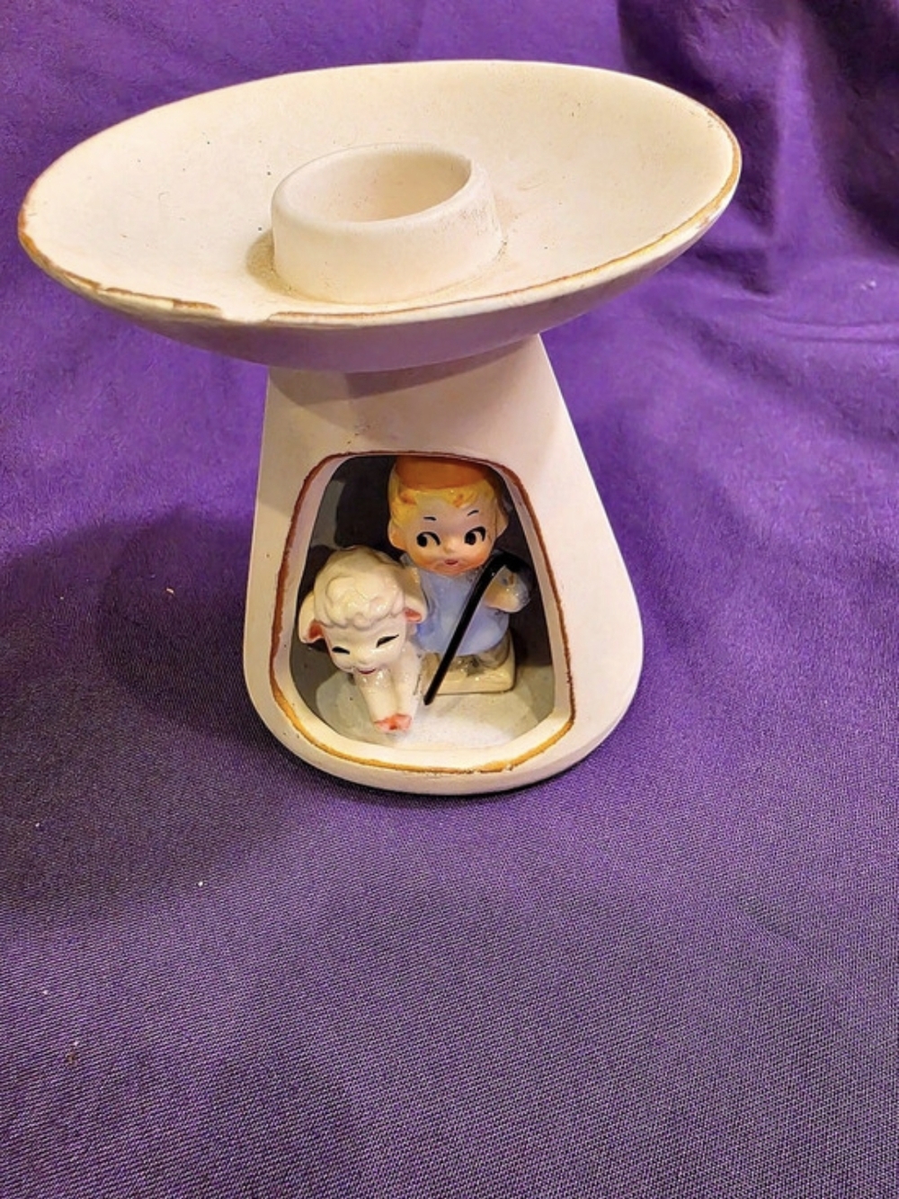 Holt Howard 1959 Figural Ceramic Candle Holder White